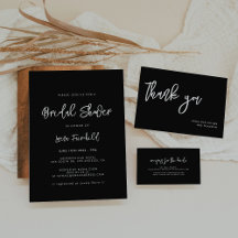 Contemporary Modern Black Bridal Shower