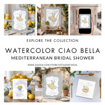 Watercolor Italian Ciao Bella Bridal Shower