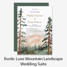 Rustic Luxe Mountain Landscape Wedding Suite