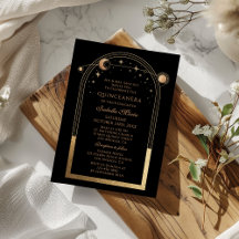 Celestial Black Gold Quinceañera