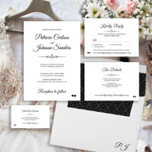 Elegant classic calligraphy simple wedding suite