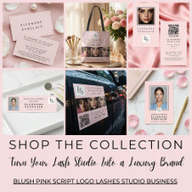 Blush Pink Script Logo Lashes Studio Business