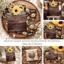 Sunflower Rustic Barn Wood Wedding