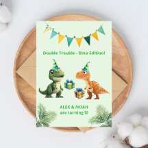 Twins Dinosaur Birthday Party Double Trouble