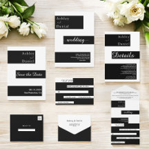 Elegant Black And White Stripes Wedding Collection