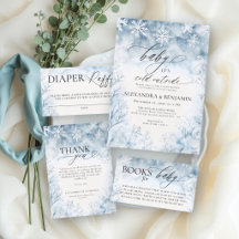 Winter Cold Outside Blue Wonderland Baby Shower
