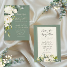 Elegant Green Floral Fall Winter Watercolor 