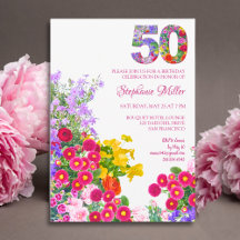 Elegant Floral Garden 50th Birthday Party Suite