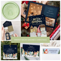 Family Christmas Party Winter Snow Gnomes Theme