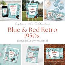 Retro 1950s Red & Turquoise Birthday Collection