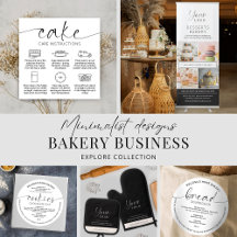 Elegant Minimal Black White Bakery Pastry Chef