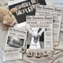 The Newborn Times Newspaper Baby Shower