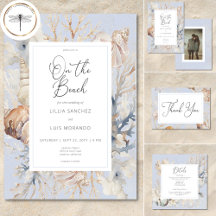 Boho Ocean Dusty Blue On the Beach Wedding