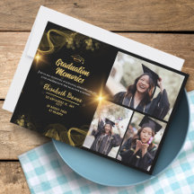 Gold & Black Elegant Graduation Stationery Set 
