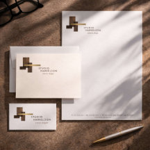 Interior Designer Wood Gold Logo Brand Suite