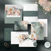 Floral Drama Wedding Spanish Green Suite