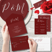 Burgundy Minimalist Wedding