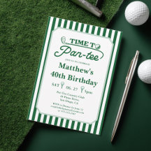 Modern Time to Par-Tee Men's Golf Theme Birthday 