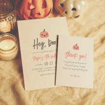 Hey Boo! Modern Halloween Boho Girl Birthday 