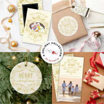 IVORY FESTIVE FOLIAGE VINTAGE DECO FRAME HOLIDAY