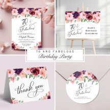 Elegant Floral 70th Birthday Party