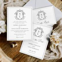 Formal Elegant Baroque Crest Monogram Wedding