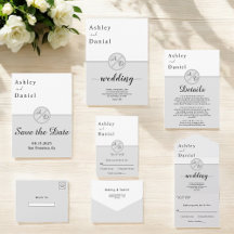 Modern Black And White Monogram Wedding Collection
