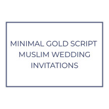 Minimal Modern White Gold Script Muslim Wedding