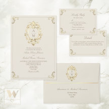 Vintage Baroque Gold Cream Wedding Suite