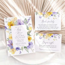Purple and Yellow Flowers Baby Shower Collection