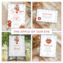 Apple of our eye blue gingham boy baby shower