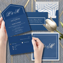 Navy Blue Minimalist Wedding