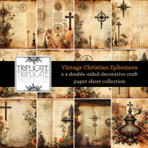 Vintage Christian Ephemera Scrapbook Paper Sheets