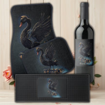 Wings of freedom the black swan on the skateboard.