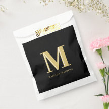 Black and gold monogram