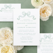 Elegant Vintage Bow Letterpress Wedding Suite