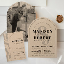 Modern Arch Ampersand Black & White Photo Wedding