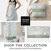 Botanical Watercolor Monogram Name Home Decor