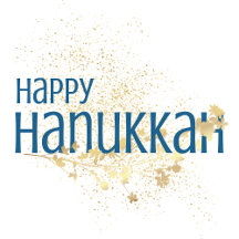 Happy Hanukkah (with Gold Foliage)