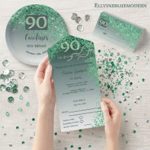 Elegant Green Glitter | 90th Birthday Suite