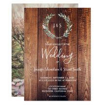 Watercolor leaves rustic wood Wedding collection
