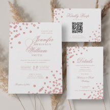 Elegant Wedding Rose Gold Glitter Confetti Set 