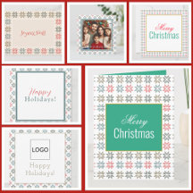 Chic Poinsettia Christmas Cards and Postcards