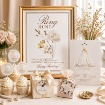 Elegant Fall Bridal Shower - Ivory, Gold, Burgundy
