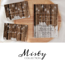 Misty • Rustic Wood String Lights Wedding Suite
