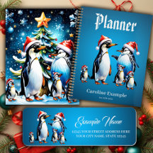 Cute penguins in a cheerful cartoon style