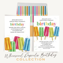 Birthday Party Summer Colorful Popsicles