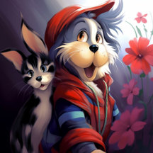 Carte Postale Chat Qui se prend pour un chien