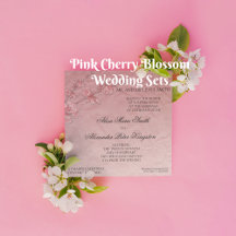 Pink Cherry Blossom Wedding Set