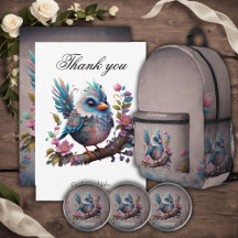 Majestic fantasy bird sitting on a branch